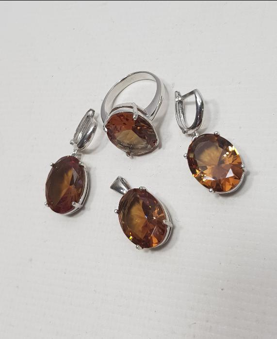 BÜYÜK ZULTANİT TAŞLI GÜMÜŞ TAKI SETİ 