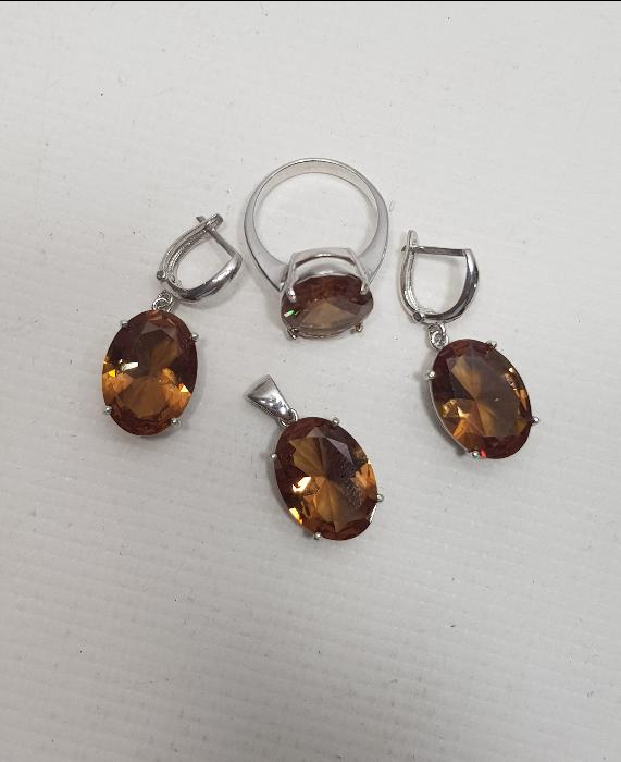 BÜYÜK ZULTANİT TAŞLI GÜMÜŞ TAKI SETİ 