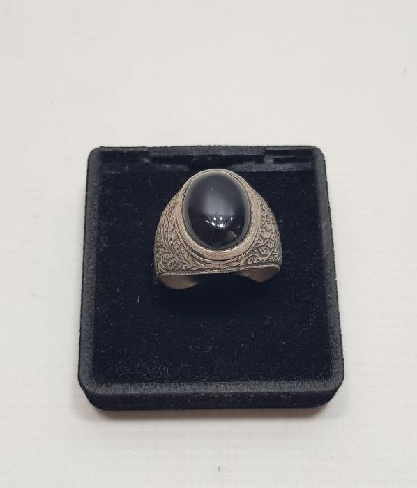 ERZURUM İŞİ KALEM İŞÇİLİKLİ VE OLTU TAŞLI GÜMÜŞ YÜZÜK