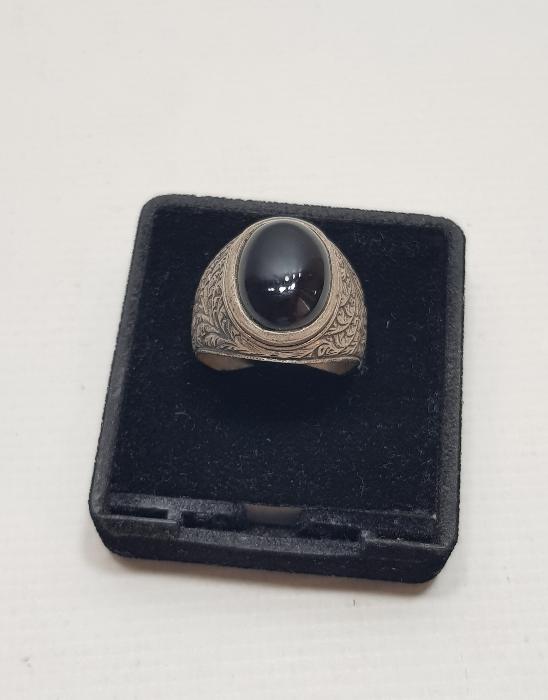 ERZURUM İŞİ KALEM İŞÇİLİKLİ VE OLTU TAŞLI GÜMÜŞ YÜZÜK