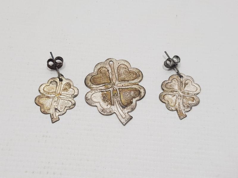 İZMİR İŞİ GÜMÜŞ YONCA TAKI SETİ