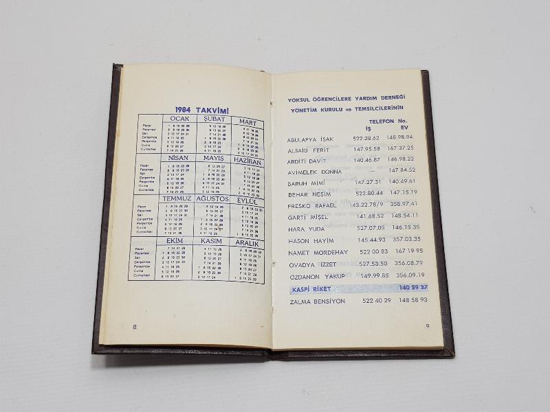 MİŞNE TORA ERMENİ YOKSUL ÖĞRENCİLERE YARDIM DERNEĞİ NOT DEFTERİ