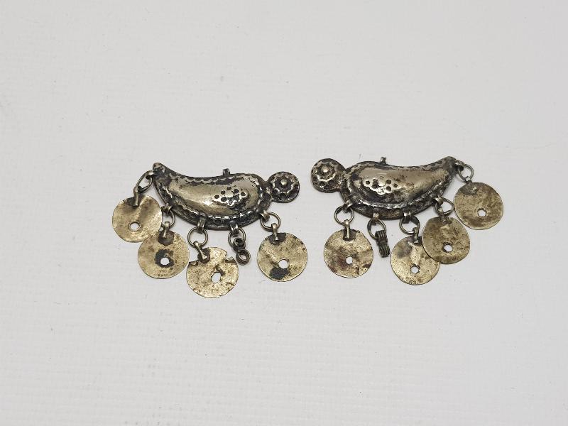 OSMANLI DÖNEMİ GÜMÜŞ BİR ÇİFT FES SÜSÜ 