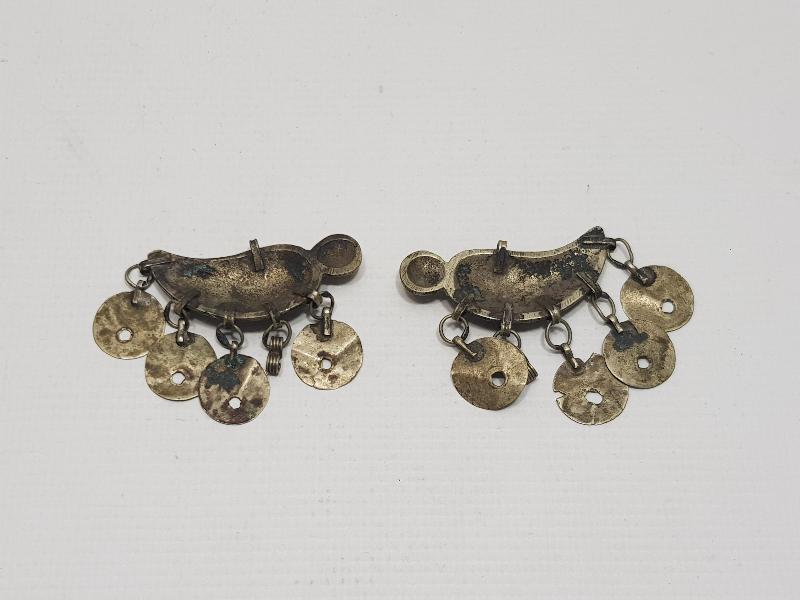 OSMANLI DÖNEMİ GÜMÜŞ BİR ÇİFT FES SÜSÜ 