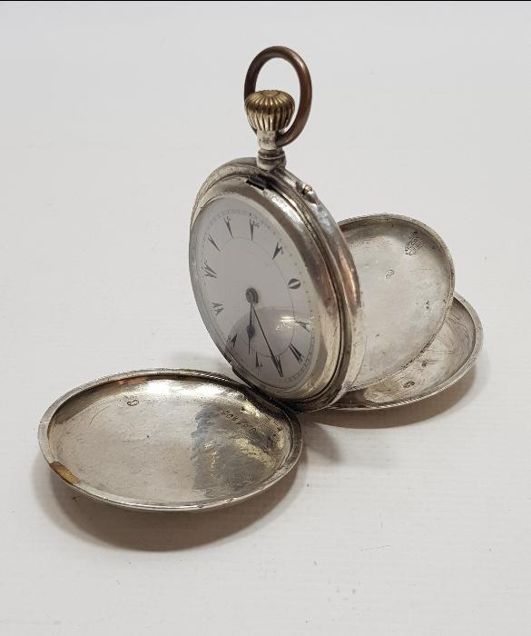 OSMANLI KADRANLI KAFKAS İŞİ GÜMÜŞ CEP SAATİ