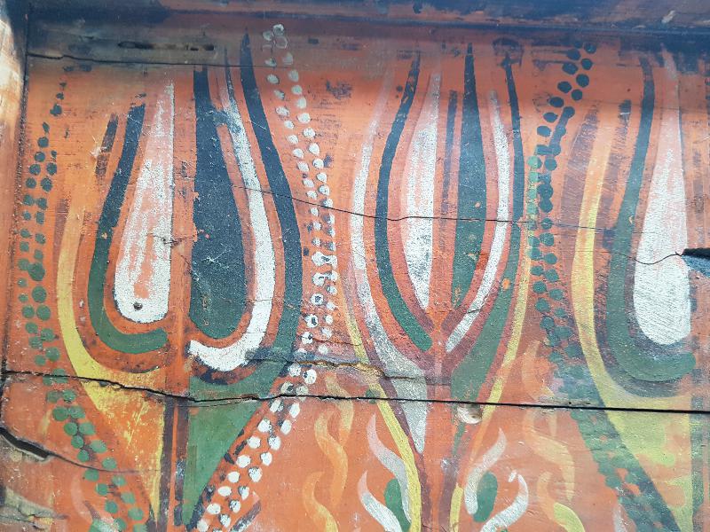 OSMANLI DÖNEMİ KÖK BOYA RESİMLİ SANDIK KAPAĞI