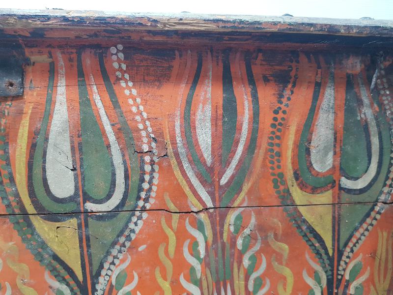 OSMANLI DÖNEMİ KÖK BOYA RESİMLİ SANDIK KAPAĞI