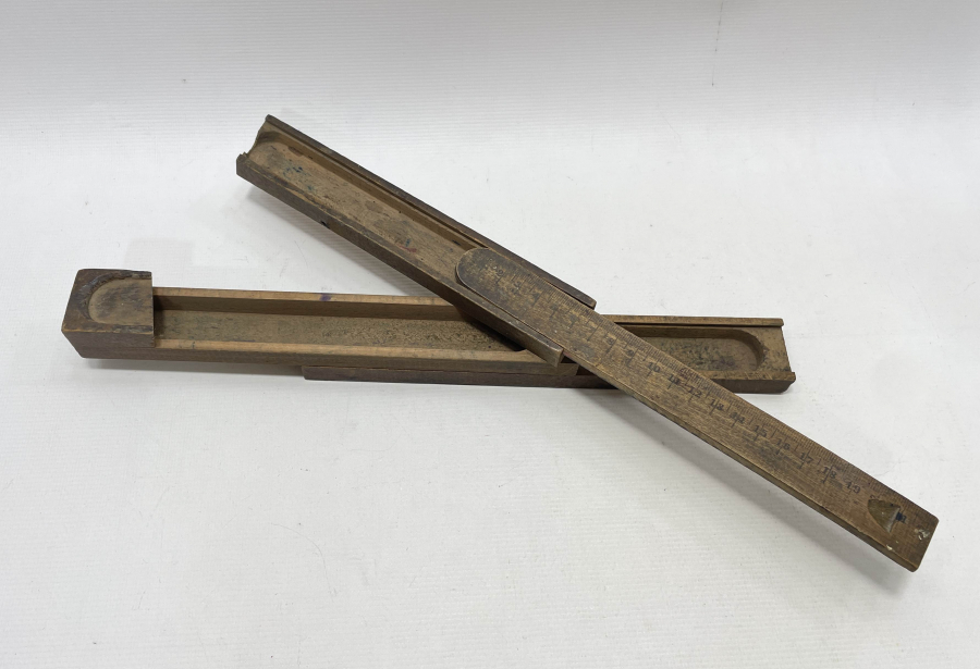 EĞİTİM TARİHİ - EL YAPIMI NADİR ANTİKA CETVELLİ KALEMLİK