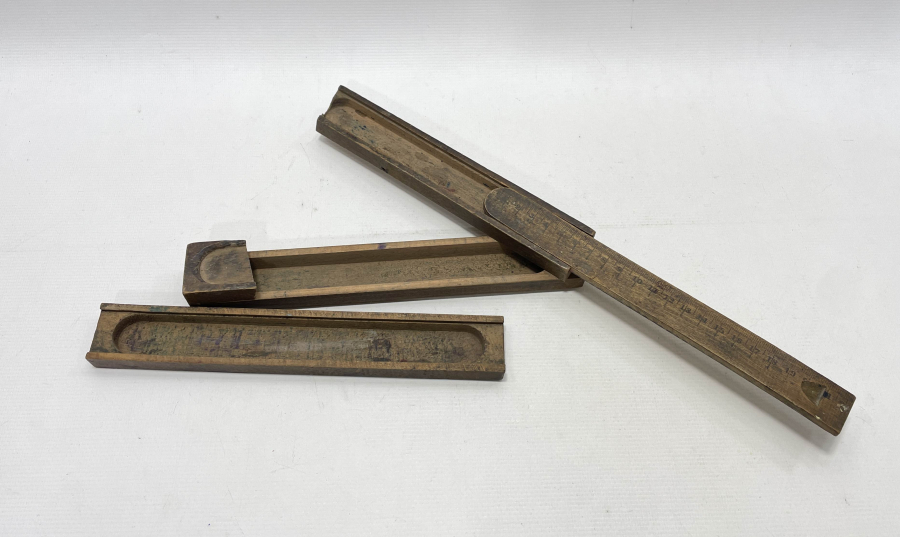 EĞİTİM TARİHİ - EL YAPIMI NADİR ANTİKA CETVELLİ KALEMLİK