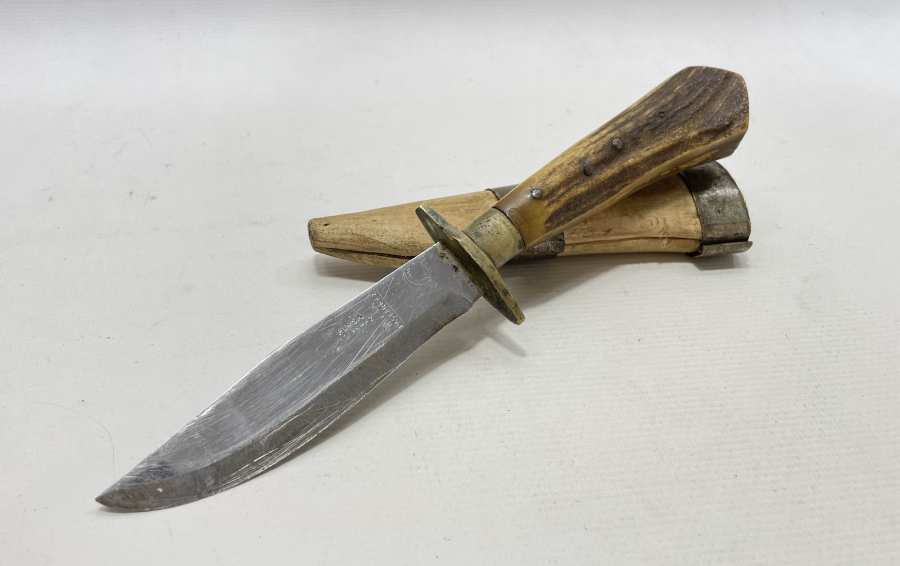 GEYİK BOYNUZU SAPLI BURSA İŞİ AVCI BIÇAĞI