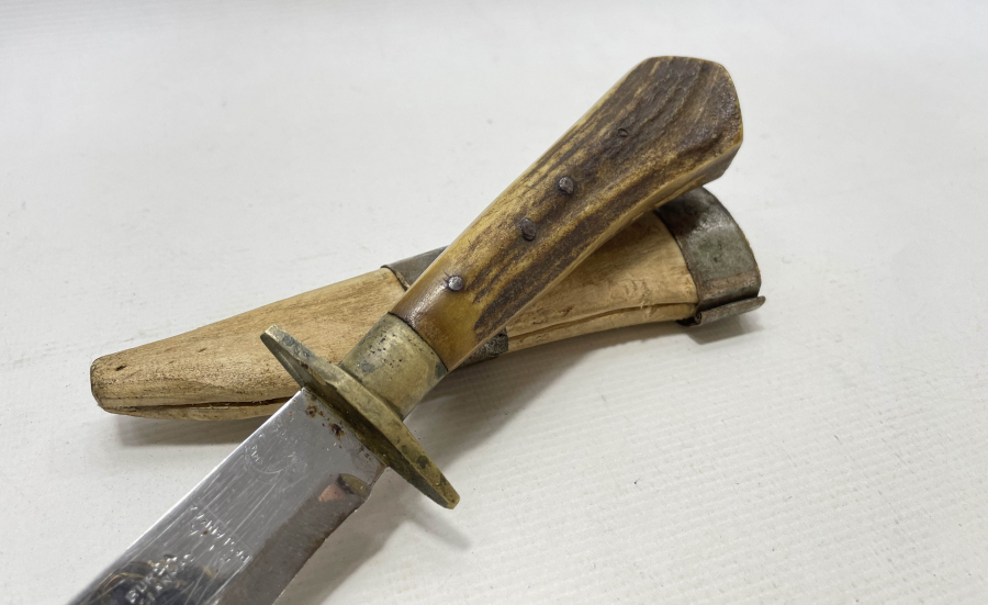 GEYİK BOYNUZU SAPLI BURSA İŞİ AVCI BIÇAĞI