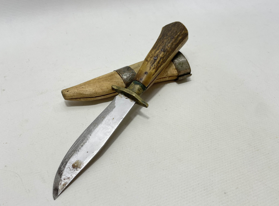 GEYİK BOYNUZU SAPLI BURSA İŞİ AVCI BIÇAĞI