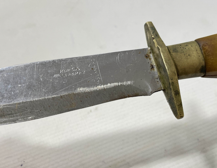 GEYİK BOYNUZU SAPLI BURSA İŞİ AVCI BIÇAĞI