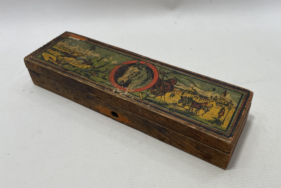 OSMANLI DÖNEMİ AT GÖRSELLİ NADİR AHŞAP USTURA KUTUSU