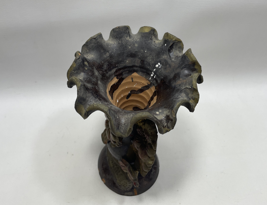 CUMHURİYET BAŞLARI NADİR FORMDA BÜYÜK BOY ÇANAKKALE İŞİ VAZO