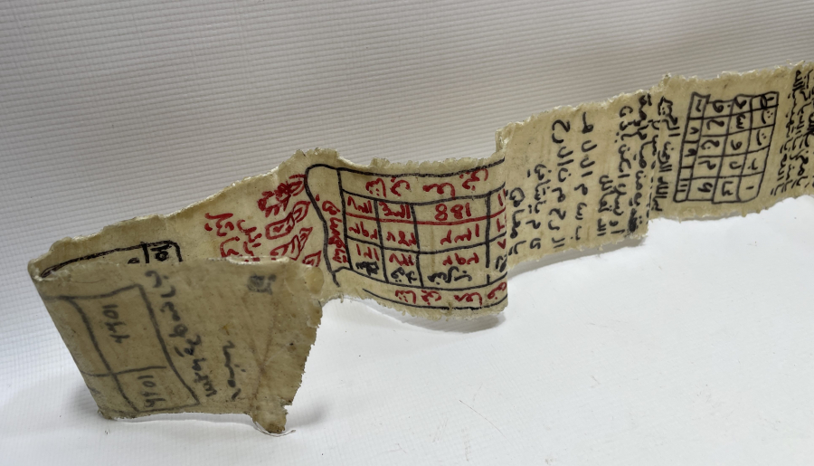 OSMANLI DÖNEMİ ÇOK NADİR MUMLU BEZ ÜZERİNE EL YAZMA HAMAYIL