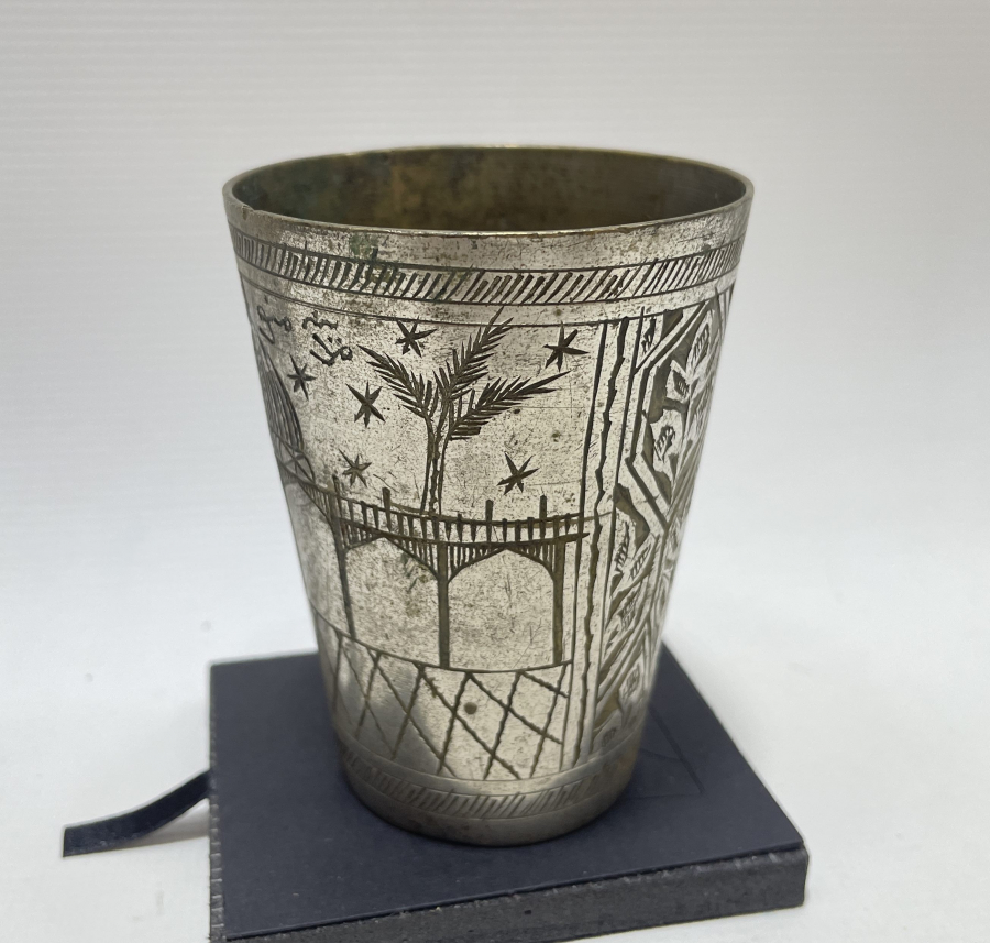 OSMANLI DÖNEMİ ÜZERİ MEDİNE-İ MÜNEVVERE YAZILI HAC HATIRASI BARDAK