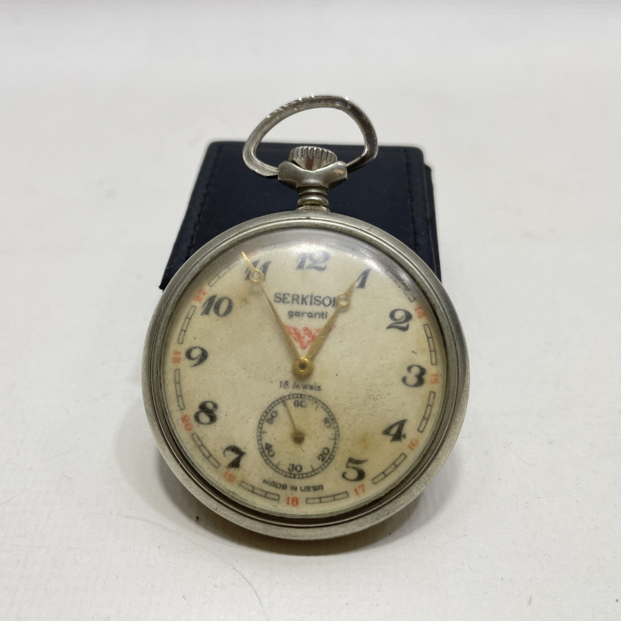 TEPEDEN KURMALI ANTİKA SERKİSOF CEP SAATİ