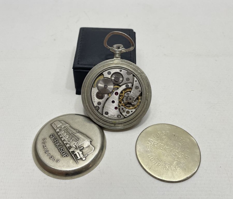 TEPEDEN KURMALI ANTİKA SERKİSOF CEP SAATİ