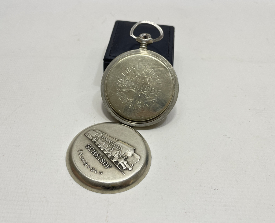 TEPEDEN KURMALI ANTİKA SERKİSOF CEP SAATİ