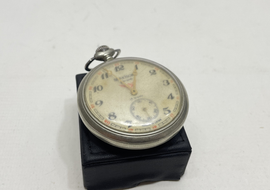 TEPEDEN KURMALI ANTİKA SERKİSOF CEP SAATİ