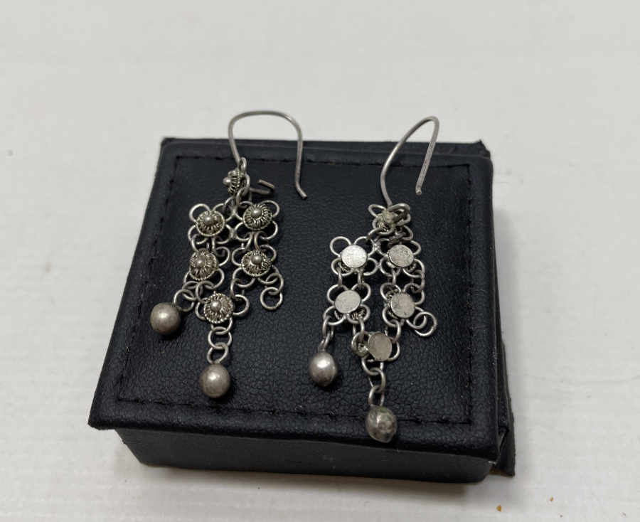 EL YAPIMI ANTİKA GÜMÜŞ KÜPE