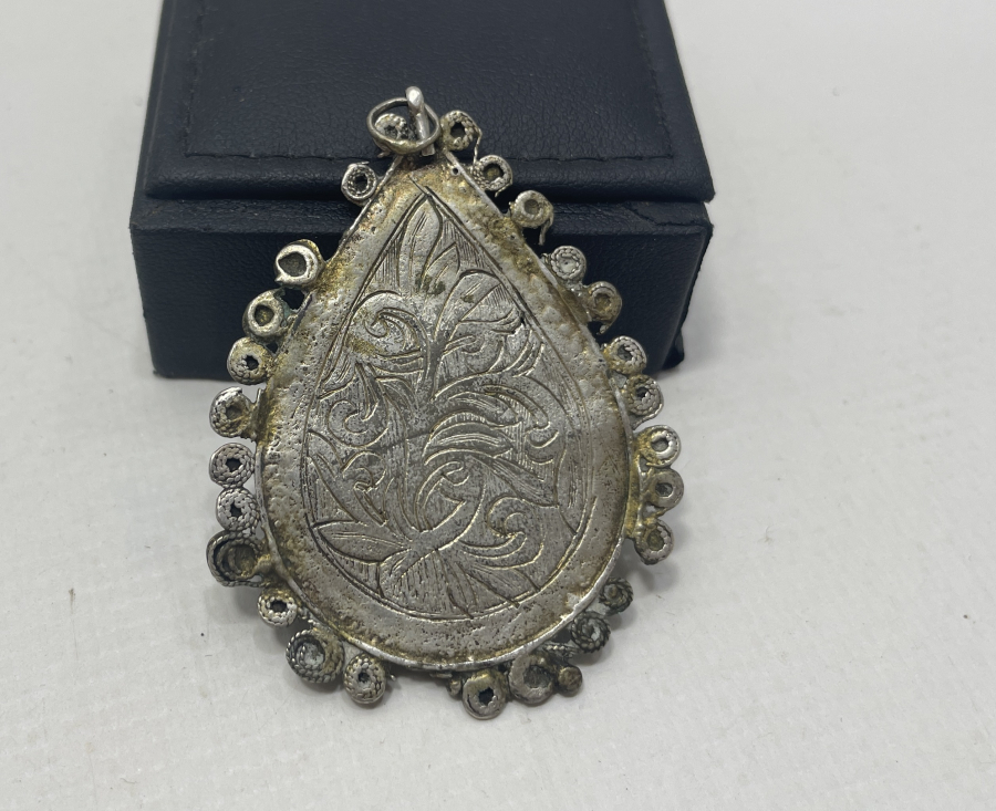 OSMANLI DÖNEMİ KALEM İŞÇİLİKLİ ARMUDİ KOLYE