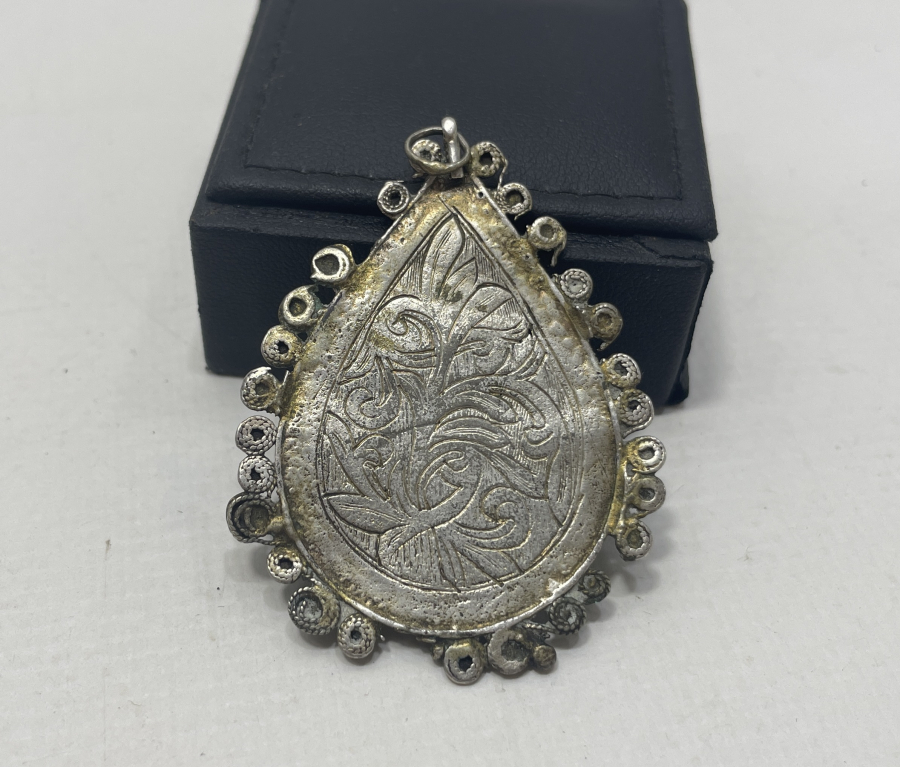 OSMANLI DÖNEMİ KALEM İŞÇİLİKLİ ARMUDİ KOLYE