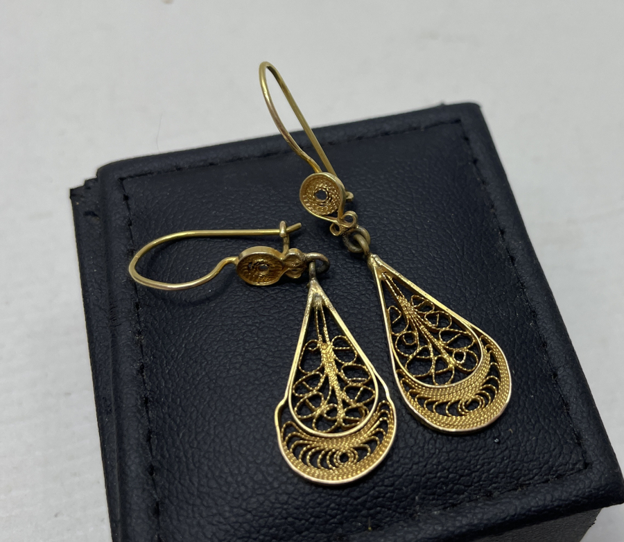 OSMANLI DÖNEMİ TELKARİ İŞÇİLİKLİ MARDİN İŞİ NADİR ALTIN KÜPE