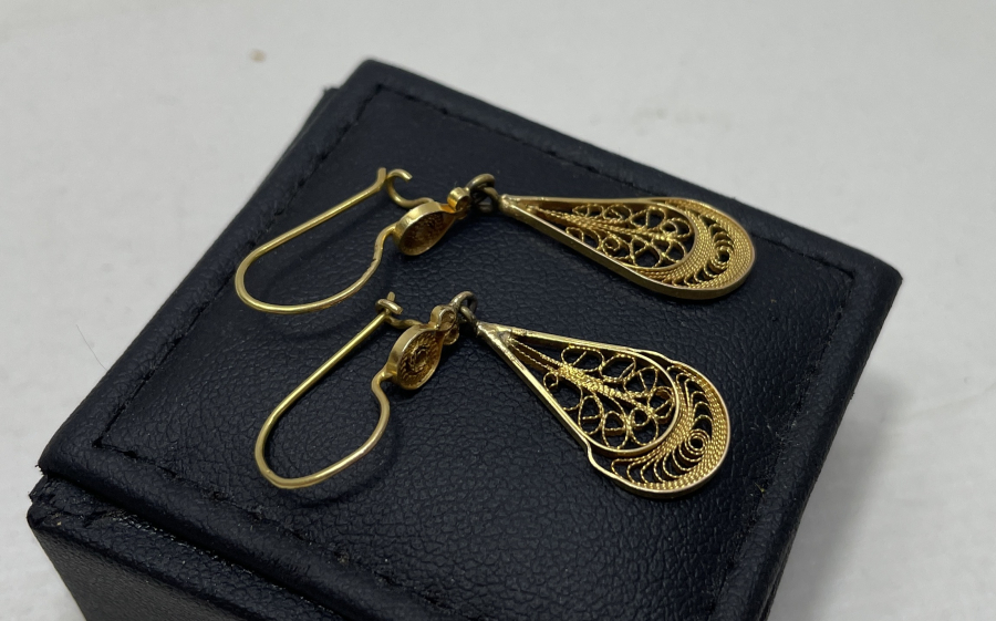 OSMANLI DÖNEMİ TELKARİ İŞÇİLİKLİ MARDİN İŞİ NADİR ALTIN KÜPE