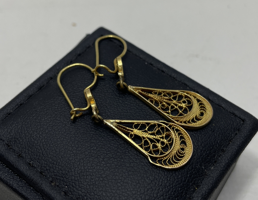 OSMANLI DÖNEMİ TELKARİ İŞÇİLİKLİ MARDİN İŞİ NADİR ALTIN KÜPE