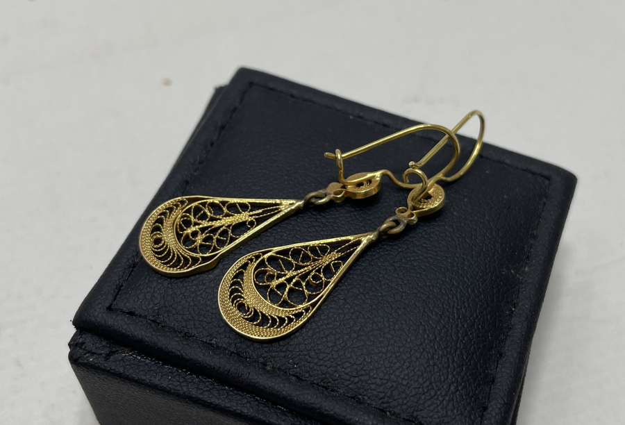 OSMANLI DÖNEMİ TELKARİ İŞÇİLİKLİ MARDİN İŞİ NADİR ALTIN KÜPE