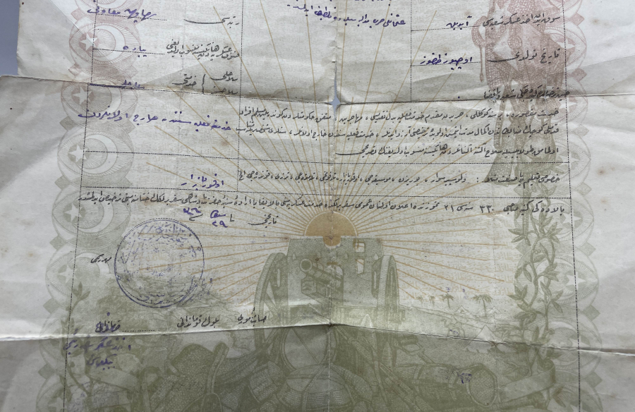 1. DÜNYA SAVAŞI DÖNEMİ ÇOK NADİR SEFERBERLİK KAĞIDI