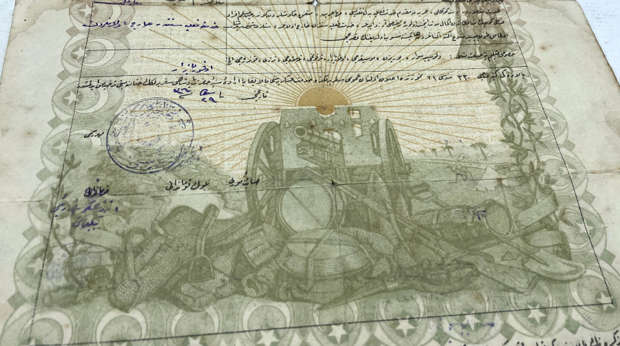 1. DÜNYA SAVAŞI DÖNEMİ ÇOK NADİR SEFERBERLİK KAĞIDI