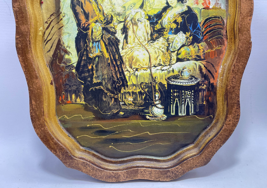 AVRUPA YAPIMI ANTİKA ORYANTALİST AHŞAP DUVAR TEPSİSİ