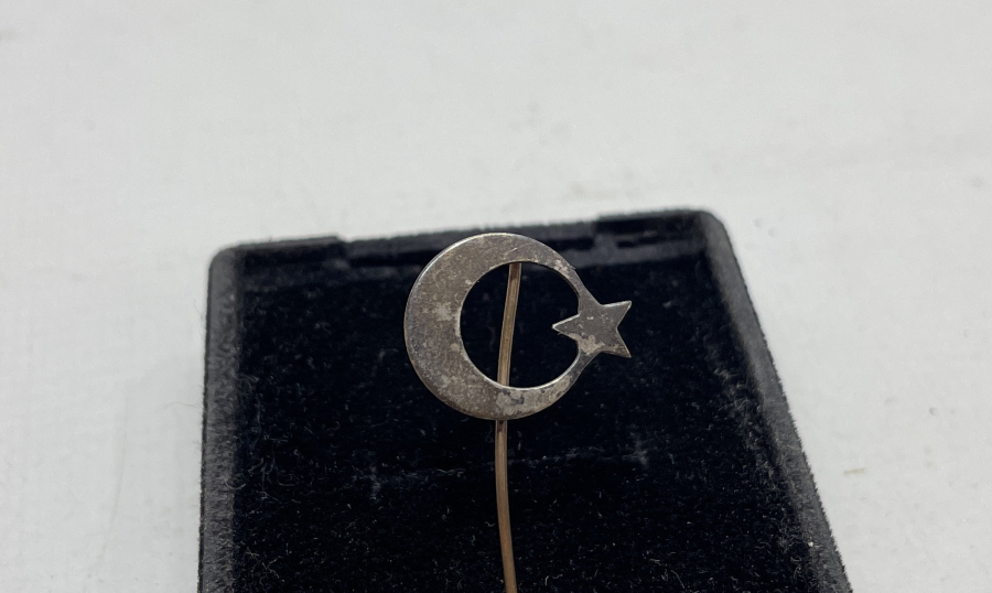 AY YILDIZLI GÜMÜŞ YAKA ROZETİ