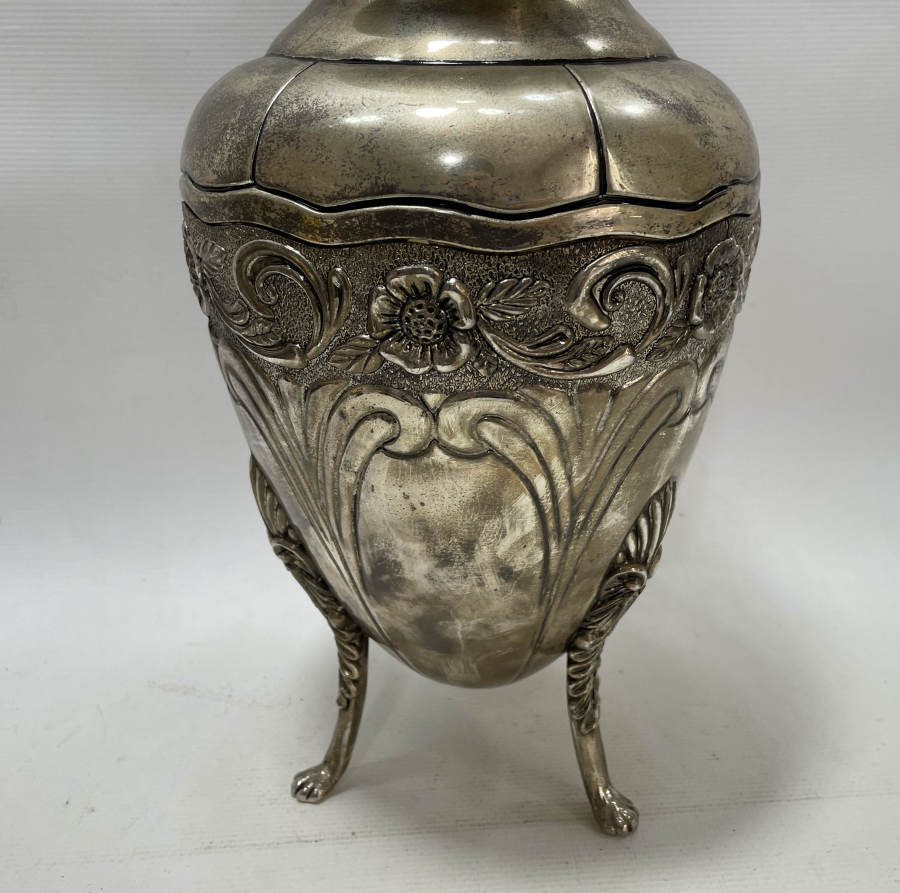 GÜMÜŞ KAPLAMA BÜYÜK BOY AYAKLI VAZO