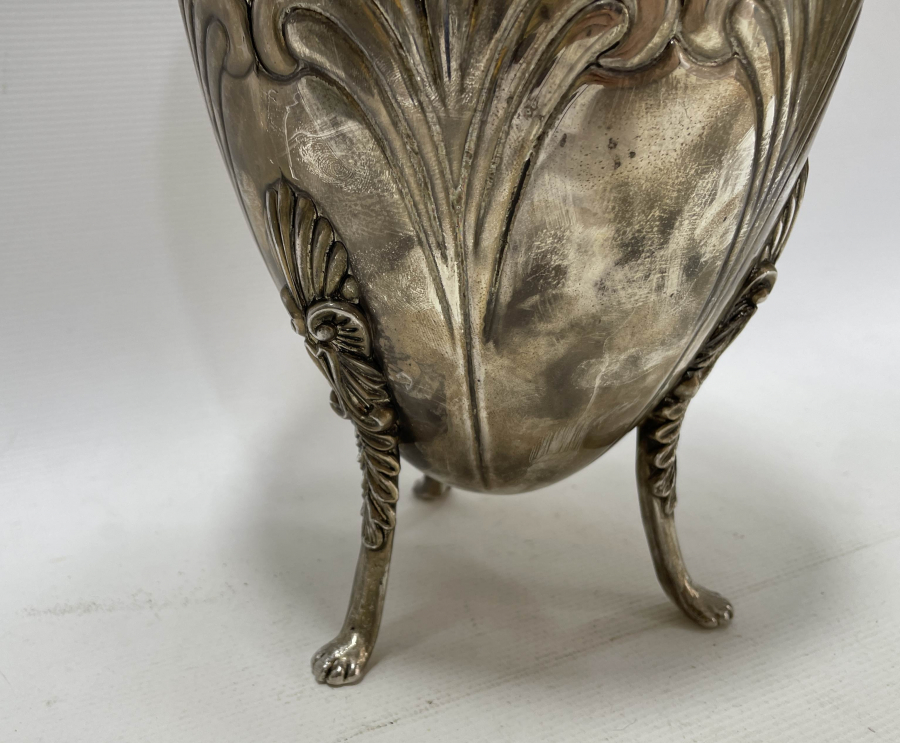 GÜMÜŞ KAPLAMA BÜYÜK BOY AYAKLI VAZO