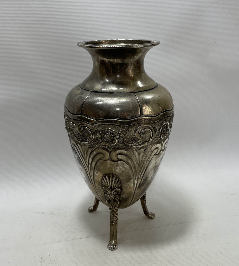 GÜMÜŞ KAPLAMA BÜYÜK BOY AYAKLI VAZO