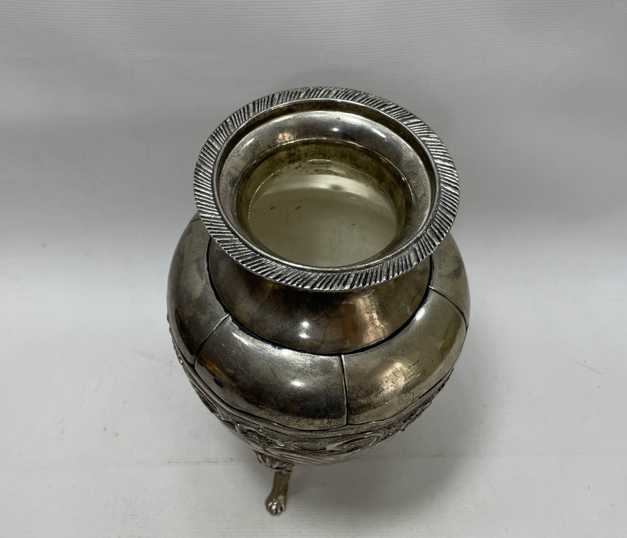 GÜMÜŞ KAPLAMA BÜYÜK BOY AYAKLI VAZO