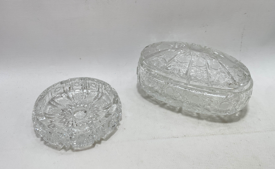 KRSİTAL KESME ANTİKA KAPAKLI ŞEKERLİK VE KÜLLÜK