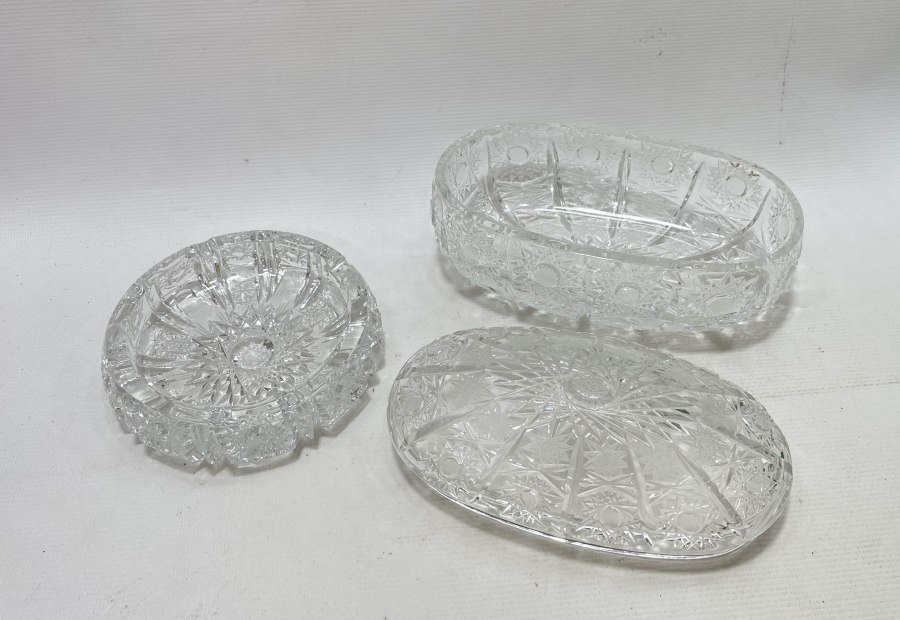 KRSİTAL KESME ANTİKA KAPAKLI ŞEKERLİK VE KÜLLÜK