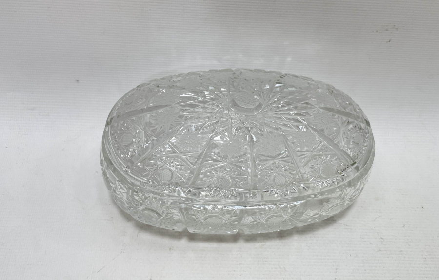 KRSİTAL KESME ANTİKA KAPAKLI ŞEKERLİK VE KÜLLÜK