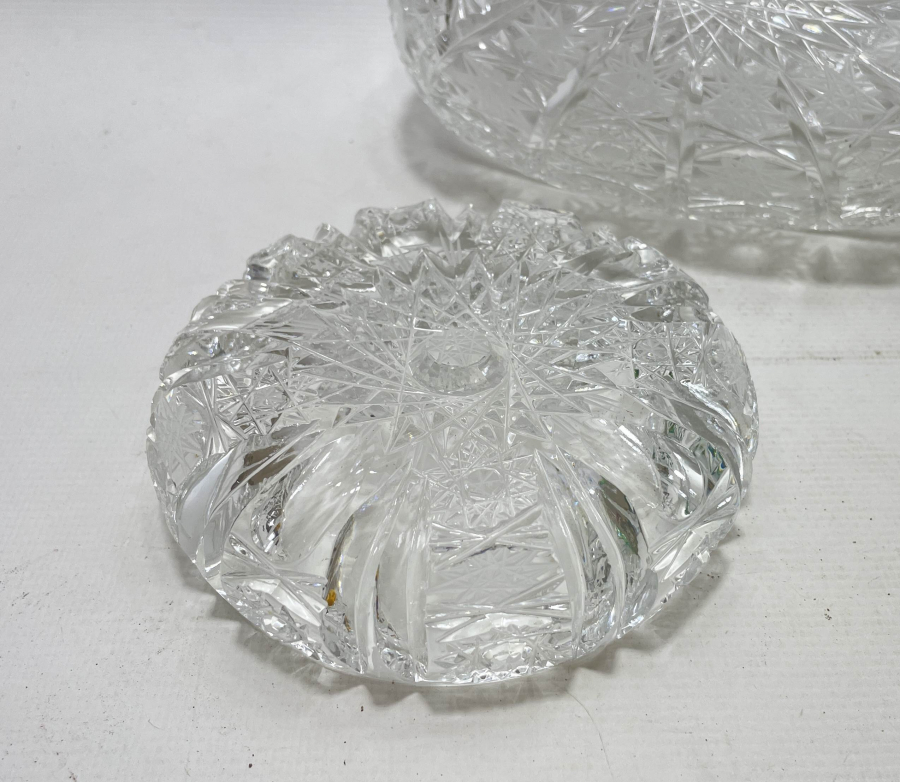 KRSİTAL KESME ANTİKA KAPAKLI ŞEKERLİK VE KÜLLÜK