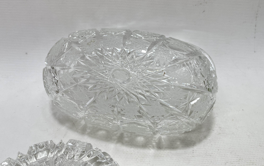 KRSİTAL KESME ANTİKA KAPAKLI ŞEKERLİK VE KÜLLÜK