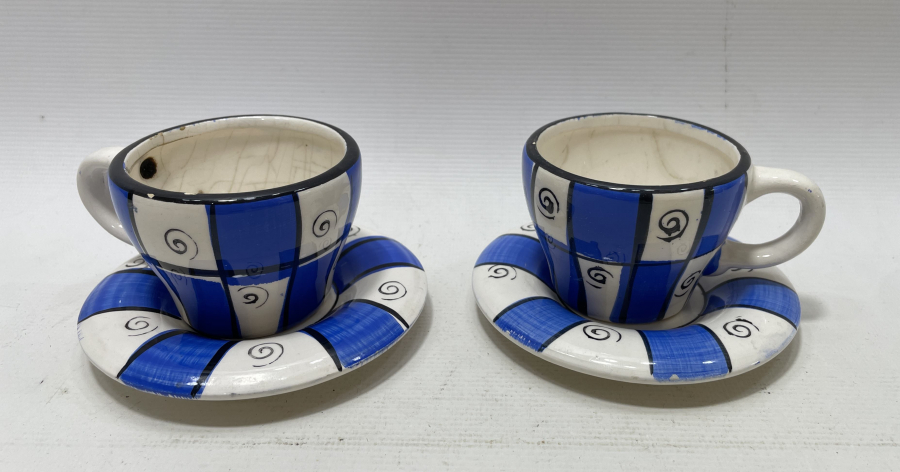 NADİR FORMDA ANTİKA ÇİFT KAHVE FİNCANI