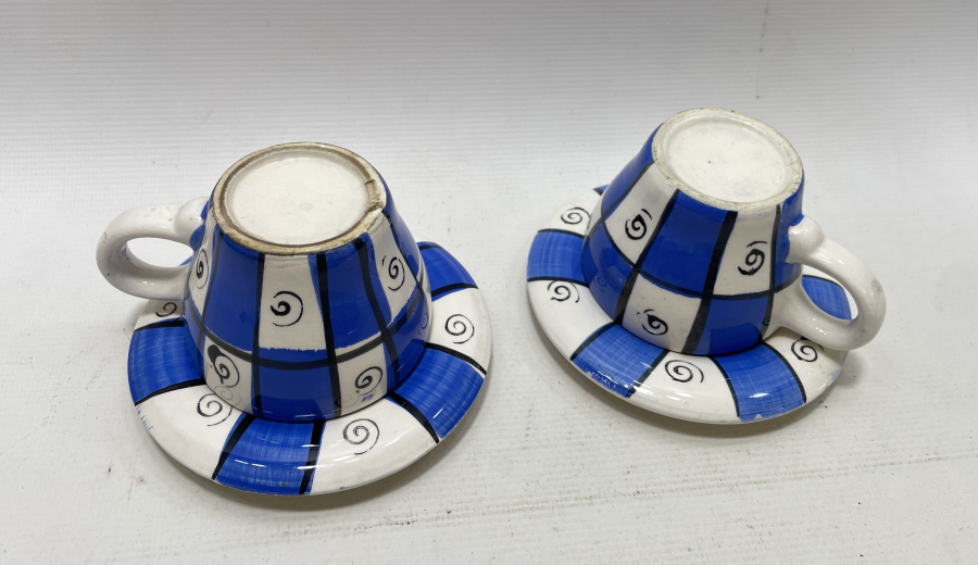 NADİR FORMDA ANTİKA ÇİFT KAHVE FİNCANI