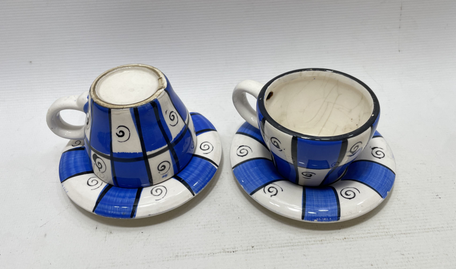 NADİR FORMDA ANTİKA ÇİFT KAHVE FİNCANI