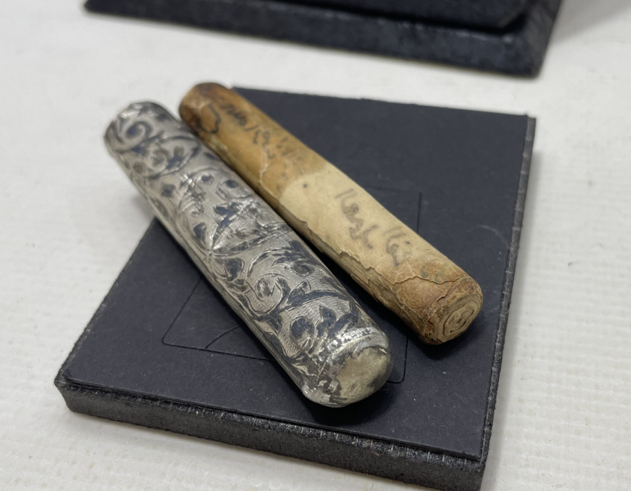 İÇİNDE DUASI İLE OSMANLI DÖNEMİ SAVATLI GÜMÜŞ HAMAYIL