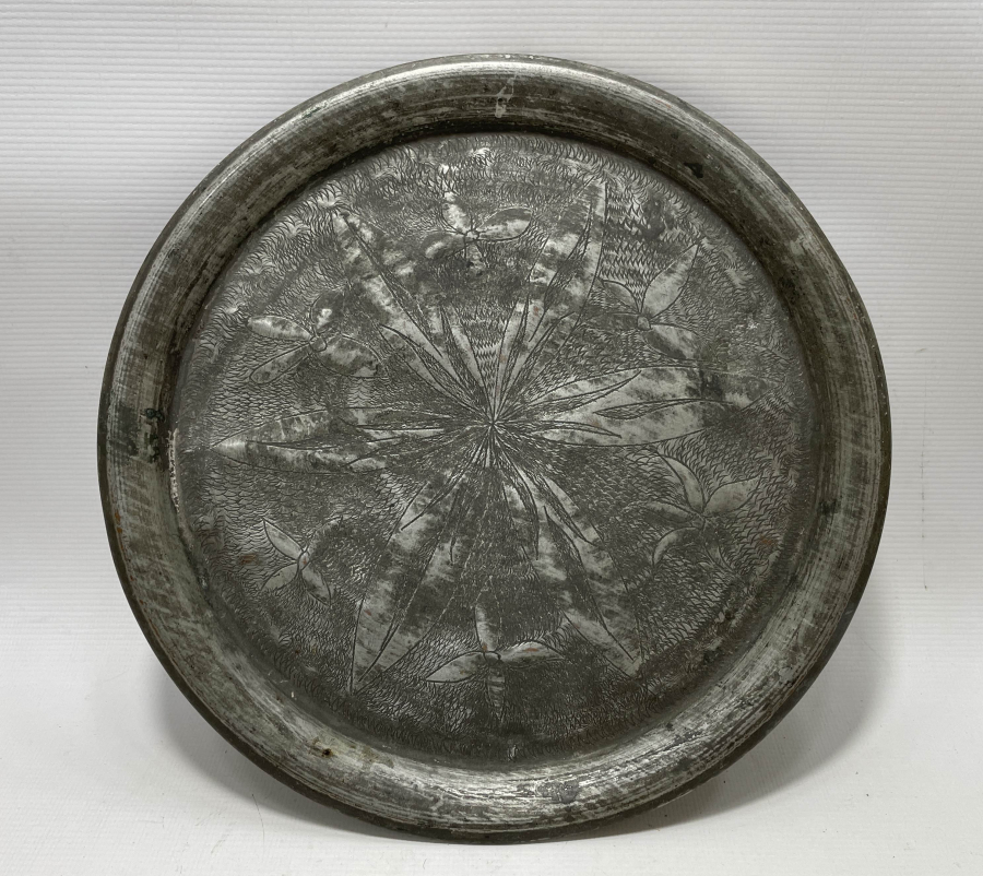 OSMANLI DÖNEMİ ÜZERİ KALEM İŞÇİLİKLİ KAHVE TEPSİSİ